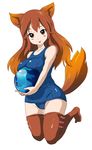  :p animal_ears breast_press breast_squeeze breasts brown_eyes brown_legwear earth firefox fox_ears fox_tail gradient_hair large_breasts long_hair multicolored_hair one-piece_swimsuit os-tan personification red_hair redlark school_swimsuit skindentation solo swimsuit tail thighhighs tongue tongue_out zettai_ryouiki 