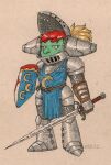  armor gob goblin gobtober gobtober_2022 hi_res humanoid knight melee_weapon run_rabbit_bounce sword warrior weapon 