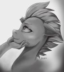  broken_horn ears_down edit equid equine female feral friendship_is_magic greyscale hasbro hi_res holding_chin horn horse human mammal mohawk monanniverse monochrome my_little_pony my_little_pony:_the_movie_(2017) pivoted_ears pony signature simple_background smile solo story story_in_description tempest_shadow_(mlp) touching_face unicorn 