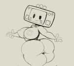  animate_inanimate anonymous_artist big_breasts big_butt breasts butt female genitals hi_res looking_at_viewer looking_back monochrome nude pussy solo steam_deck steam_pal thick_thighs unknown_artist valve video_games 
