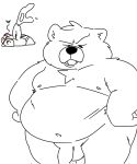  2022 anthro balls belly big_belly blush bodily_fluids canid canine canis cum dogs_in_space domestic_dog duo erection genital_fluids genitals hi_res jerry_(dogs_in_space) lying male male/male mammal moobs naughtyshiberin navel nipples overweight overweight_male penis 