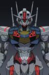  absurdres beam_saber glowing glowing_eyes glowing_lines gradient gradient_background gundam gundam_aerial gundam_suisei_no_majo highres lourie mecha mobile_suit no_humans radio_antenna robot v-fin 