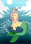  2013 absurd_res alternate_species ambiguous_gender avian bird cloud cutie_mark digital_media_(artwork) disney duo equid equine eyes_closed female feral fin fluttershy_(mlp) friendship_is_magic gull hair happy hasbro hi_res hybrid inner_ear_fluff lari larid mammal marine merfolk mermaid_tail merpony mohawkrex my_little_pony open_mouth pink_hair rock sea size_difference smaller_ambiguous smile solo solo_focus splashing split_form tail_fin the_little_mermaid_(1989) tuft water 