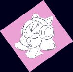  anthro domestic_cat felid feline felis hair headphones headshot hi_res hybrid mammal music open_mouth ursid 