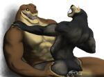  abdominal_bulge absurd_res anthro belly_inflation duo ejaculation hi_res inflation kello_(mamaubear) lizard male male/male mamau_(mamaubear) mamaubear mammal reptile scalie size_difference sun_bear ursid ursine 