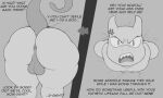  angry anthro anus apology balls big_butt butt cracks cross-popping_vein digital_media_(artwork) english_text front_view generation_1_pokemon genitals glare glaring glaring_at_viewer hi_res huge_butt imminent_anal imminent_rape imminent_sex legendary_pokemon male mammal mewtwo monochrome nintendo nude overweight overweight_male perineum pokemon pokemon_(species) profanity raised_tail rear_view sharp_teeth simple_background snout solo solo_focus stone_wall stuck teeth text thick_thighs through_wall video_games wall_(structure) yelling zlut385 