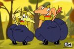  animated anthro big_butt breathotter butt camp_lazlo cartoon_network clam_(camp_lazlo) clothing duo looking_back looking_back_at_self male markings raj_(camp_lazlo) shadow shaking shaking_butt smile tail_markings twerking 
