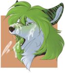  absurd_res ambiguous_gender blush blush_lines bodily_fluids canid canine canis cum cum_in_mouth cum_inside cum_on_face digital_media_(artwork) fur genital_fluids hair hi_res mammal open_mouth saliva saliva_string simple_background solo starryprince tongue tongue_out 