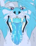  absurd_res ambiguous_gender bodily_fluids canid canine canis digital_media_(artwork) domestic_dog drooling drooling_tongue fangs fur hair hi_res husky mammal mouth_shot nordic_sled_dog open_mouth saliva saliva_string solo spitz starryprince teeth tongue tongue_out 