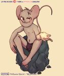  animal_humanoid cosplay emellond english_text evil_face evil_grin evil_look gollum_(tolkien) halloween hi_res holidays humanoid j._r._r._tolkien male mammal mammal_humanoid middle-earth_(tolkien) miki_mokk mostly_nude mouse murid murine ring rodent rodent_humanoid sitting_on_rock smile solo text the_one_ring url 