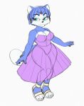  anthro breasts canid canine cleavage clothed clothing dress female footwear fox hi_res jewelry krystal mammal nintendo omegasunburst sandals solo star_fox sundress translucent translucent_clothing video_games 