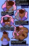  10:16 anthro balls belly blush bodily_fluids brown_body clothed clothing comic dialogue digital_media_(artwork) duo english_text erection fur genital_fluids genitals hair hi_res klenn_(sleepywozzy) male mammal mature_anthro nipples nude open_mouth overweight overweight_anthro overweight_male penis piercing precum profanity sex simple_background sleepywozzy smile speech_bubble text thick_thighs tongue topwear ursid 