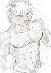  abs anthro bodily_fluids canid canine canis domestic_dog hi_res hiei0221 lifewonders male mammal muscular muscular_anthro muscular_male navel nude pecs scar solo sweat tadatomo tokyo_afterschool_summoners video_games 