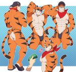 abs anthro butt clothed clothing felid flip_flops footwear frosted_flakes furgonomics hat headgear headwear hi_res kellogg&#039;s male mammal mascot money mostly_nude muscular muscular_male muto2000_(artist) nipples pantherine pecs sandals smile solo thong tiger tony_the_tiger underwear underwear_only 