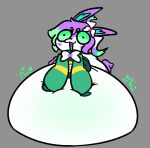  anthro belly big_belly big_butt blush bottomless bow_(feature) butt clothed clothing eeveelution flower foamytail fur generation_6_pokemon girly glowing_belly green_clothing green_hair green_sclera green_tongue hair hands_on_stomach highlights_(coloring) hyper hyper_belly inflation lying male nintendo on_front overweight overweight_male plant pokemon pokemon_(species) purple_body purple_fur purple_hair ribbons rumbling_stomach short_hair silly_face solo sweater sweater_only sylveon thick_thighs tongue topwear topwear_only video_games white_body white_fur yellow_clothing 