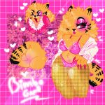  anthro big_breasts big_butt bikini bikini_bottom bikini_thong bikini_top bimbo_anthro bimbofication blonde_hair breasts butt chubby_female clothing domestic_cat felid feline felis female garfield_(series) garfield_the_cat hair hi_res intersex kittymawzz lips long_hair makeup mammal orange_body slightly_chubby solo strips swimwear thick_lips thick_thighs 