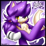  accessory aleon_the_hedgehog_(angeloid003) angeloid003 anthro clothing eulipotyphlan fur gloves hair hair_accessory hair_elastic handwear hedgehog long_tail male mammal mobian_hedgehog purple_body purple_fur purple_hair red_hair_elastic solo solo_focus white_clothing white_gloves white_handwear yellow_eyes 