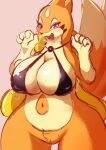  absurd_res anthro big_breasts bottomless breasts clothed clothing female floatzel fur generation_4_pokemon hi_res mohurin nintendo orange_body orange_fur pokemon pokemon_(species) pubes thick_thighs video_games wet wet_body wide-hips 