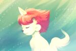  2014 baby blue_background child digital_drawing_(artwork) digital_media_(artwork) equid equine eyes_closed feral fur hair hi_res horn male mammal mane osamu_tezuka pink_hair pink_mane sanrio simple_background smile solo soreiya sparkles star unico unico_(series) unicorn white_body white_fur young 