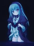  atsushima_you blue dark dress dress_lift no_panties rozen_maiden skirt skirt_lift solo suigintou wading water 