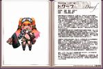  bear character_profile dwarf dwarf_(monster_girl_encyclopedia) goggles goggles_on_head gradient_hair hammer kenkou_cross long_hair monster_girl monster_girl_encyclopedia multicolored_hair navel official_art open_mouth solo text_focus translated twintails 