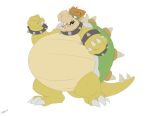  2022 anthro armband belly big_belly bowser bracelet canson claws collar dragon fangs fist hair horn jewelry koopa male mario_bros nintendo nude obese obese_anthro obese_male open_mouth overweight overweight_anthro overweight_male red_hair scales scalie shell solo spiked_armband spiked_bracelet spiked_collar spiked_shell spiked_tail spikes spikes_(anatomy) standing toe_claws tongue video_games 