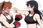  2girls boxing boxing_gloves commission multiple_girls muscular muscular_female non-web_source original second-party_source test_(artist) wrestling_ring 