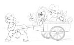  apple_bloom_(mlp) applejack_(mlp) big_macintosh_(mlp) cart chest_tuft clothing cowboy_hat cutie_mark earth_pony equid equine eyes_closed female feral freckles friendship_is_magic granny_smith_(mlp) greyscale happy hasbro hat headgear headwear hi_res hooves horse inktober inner_ear_fluff male mammal monochrome my_little_pony open_mouth open_smile pinkie_pie_(mlp) pony smile taneysha tuft 