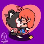  &lt;3 anthro black_body black_fur blush canid canine canis chibi domestic_dog duo embrace female fur garrus368 gokan gokan(gokanthehusky) hair hi_res hug human husky interspecies invalid_tag jumping kissing male male/female mammal meehan meehan(garrus368) nordic_sled_dog red_hair romantic romantic_couple spitz tail white-fur 