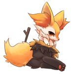  alpha_channel anthro biped blush braixen butt butt_focus canid canine featureless_crotch female fur generation_6_pokemon inner_ear_fluff looking_at_viewer lying mammal nintendo pawpads paws pokemon pokemon_(species) rag._(artist) red_eyes simple_background solo stick tongue transparent_background tuft video_games yellow_body yellow_fur 