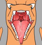  ambiguous_gender anthro blue_eyes bodily_fluids charizard dragon eye_contact fangs first_person_view forked_tongue generation_1_pokemon hi_res looking_at_another mouth_shot nintendo open_mouth orange_body pokemon pokemon_(species) randompasserbyer saliva saliva_on_tongue saliva_string solo tastebuds teeth tongue tongue_out video_games vore 