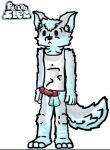  anthro balls bottomless canid canine clothed clothing erection fox fur genitals hair male mammal penis pleskoslez shirt shirt_only simple_background solo topwear topwear_only 
