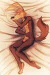  2017 4_fingers animal_genitalia anthro barely_visible_genitalia barely_visible_penis bed black_nose blush bodily_fluids brown_body brown_fur butt canid canine canis closed_smile coyote crossed_arms dakimakura_design fangs fingers fully_sheathed fur furniture genitals hi_res looking_at_viewer loonatics_unleashed looney_tunes lying male mammal nialus nude on_bed on_side penis penis_tip plantigrade sheath smile solo sweat sweaty_butt sweaty_legs sweaty_thighs tan_body tan_fur tech_e._coyote teeth warner_brothers yellow_eyes yellow_sclera 
