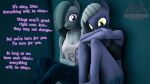  16:9 crossed_arms dialogue earth_pony english_text equid equine friendship_is_magic hasbro hi_res horse limestone_pie_(mlp) mammal marble_pie_(mlp) my_little_pony pony purple_eyes sad senthaurekmern sitting text widescreen 