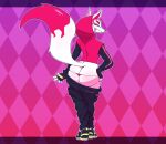  anthro big_butt bikini_thong butt canid canine clothing drift_(fortnite) epic_games fortnite fox huge_butt looking_at_viewer looking_back male mammal mostly_clothed presenting presenting_hindquarters purple_eyes solo swimwear tongue tongue_out two_tone_tail unknown_artist video_games 