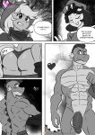  &lt;3 anthro anthrofied applejack_(mlp) balls blush breasts butt clothed clothing comic dialogue dragon english_text equid equine female friendship_is_magic genitals hasbro hi_res male mammal monochrome muscular muscular_male my_little_pony nude penis pia-sama spike_(mlp) text thong underwear 