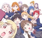  6+girls arashi_chisato black_hair blonde_hair blue_eyes blue_hair brown_hair closed_mouth commentary_request green_eyes hairband hazuki_ren heanna_sumire highres hiiragi_mao_(love_live!) hijirisawa_yuuna kotori_photobomb light_brown_hair long_hair looking_at_viewer love_live! love_live!_superstar!! maruyo multiple_girls onitsuka_natsumi open_mouth orange_eyes purple_hair red_eyes red_hair red_hairband sakurakouji_kinako school_uniform shibuya_kanon short_hair smile tang_keke wakana_shiki white_hair wien_margarete yellow_eyes yoneme_mei yuigaoka_school_uniform 