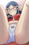  absurdres belly blue_eyes chadgarciaburg glasses highres little_witch_academia nail_polish panties red_eyes self_upload teacher thighs track_suit underwear ursula_charistes 