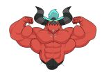  abs alien biceps blue_hair chest_tuft claws dumbandgreen eyebrows flexing hair horn humanoid male muscular muscular_humanoid muscular_male pecs red_body sega solo sonic_the_hedgehog_(series) the_deadly_six tuft yellow_eyes zavok zeti 