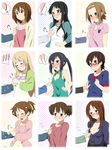  6+girls akiyama_mio bad_id bad_pixiv_id black_hair blonde_hair blue_eyes blush breast_grab breasts brown_eyes brown_hair closed_eyes face flat_chest flat_chest_grab grabbing guided_breast_grab hair_ornament hairband hairclip highres hirasawa_ui hirasawa_yui ikari_manatsu k-on! kotobuki_tsumugi long_hair manabe_nodoka multiple_girls nakano_azusa open_clothes open_mouth open_shirt pink_eyes ponytail ribbon round_teeth shirt short_hair small_breasts spoken_blush spoken_exclamation_mark suzuki_jun tainaka_ritsu take_your_pick teeth twintails yamanaka_sawako yellow_eyes 