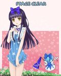  black_hair blue_hair blue_panties bottomless bow bow_panties cirno clothes_theft dress dress_tug hair_bow highres long_hair multiple_girls panties panties_around_one_finger panties_removed short_hair star star_print star_sapphire theft touhou tucana underwear underwear_theft undressing wings yellow_eyes 