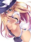  bad_id bad_pixiv_id blonde_hair braid breasts dragonmaterial green_panties hands hat kirisame_marisa large_breasts long_hair navel no_bra no_pants panties pointy_ears sideboob solo striped striped_panties tears touhou underwear very_long_hair witch_hat yellow_eyes 