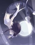  arched_back bandages full_moon fuuchouin_kazuki getbackers highres hirai_chika jumping male_focus midair moon otoko_no_ko sarashi short_hair_with_long_locks solo upside-down 