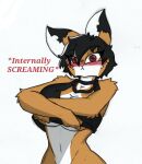  anthro big_breasts blush breasts canid canine choker fan_character female fox jewelry mammal maxine_boulevard midriff necklace pace-maker small_waist solo tomboy wide_hips 