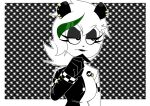  2016 anthro clothed clothing ear_piercing female fur giant_panda gloves hair handwear hi_res mammal nelljoestar piercing short_hair solo unimpressed ursid white_body white_fur white_hair 