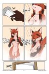 bathing breasts canid canine comic erect_nipples female fox foxboy83 genitals hand_on_breast hi_res mammal nipples nude onomatopoeia pussy red_fox shower solo sound_effects standing text tootaloo underarm vixen_logic water 