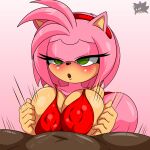  accessory amy_rose anthro bouncing_breasts bra breast_grab breast_play breast_squish breasts butt clothing duo eulipotyphlan female fur hair hair_accessory hand_on_breast hedgehog hi_res human looking_pleasured male male/female mammal nipples panties pink_body pink_fur pink_hair pov_blowjob pov_titfuck sega sex sirjzau sonic_the_hedgehog_(series) squish titfuck underwear 