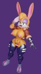  2022 abs anthro archie_comics big_breasts breasts bunnie_rabbot clothed clothing cybernetics cyborg female gesture hi_res lagomorph leporid looking_at_viewer machine mammal open_mouth rabbit salute sega solo sonic_the_hedgehog_(archie) sonic_the_hedgehog_(comics) sonic_the_hedgehog_(series) stars_and_stripes swimwear thick_thighs topless united_states_of_america vaultlad wide_hips 