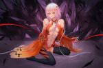  1girl absurdres bare_shoulders breasts center_opening cleavage detached_sleeves fingerless_gloves gloves guilty_crown hair_ornament hairclip highres looking_at_viewer medium_breasts pink_hair solo twintails xixing_si_yao_meng yuzuriha_inori 