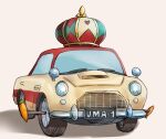  aozora_meguru aston_machan_(umamusume) aston_martin car carrot commentary_request crown grey_background ground_vehicle license_plate motor_vehicle name_connection no_humans object_namesake shadow simple_background umamusume vehicle_focus 